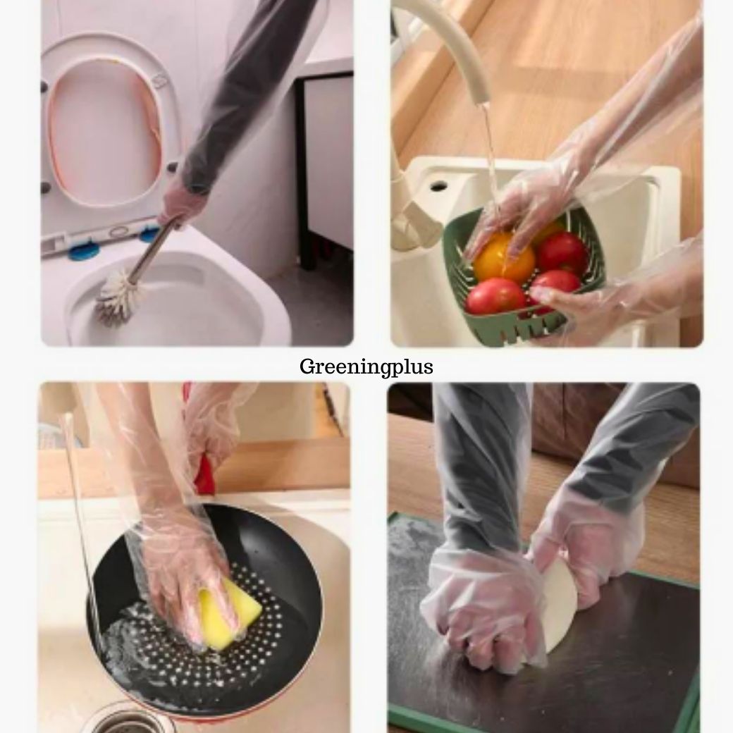 ถุงมือพลาสติก คลุมศอก แบบยาวพิเศษ 55 cm. Long Glove จำนวน 10 ชิ้น (5คู่) / แพ็ค