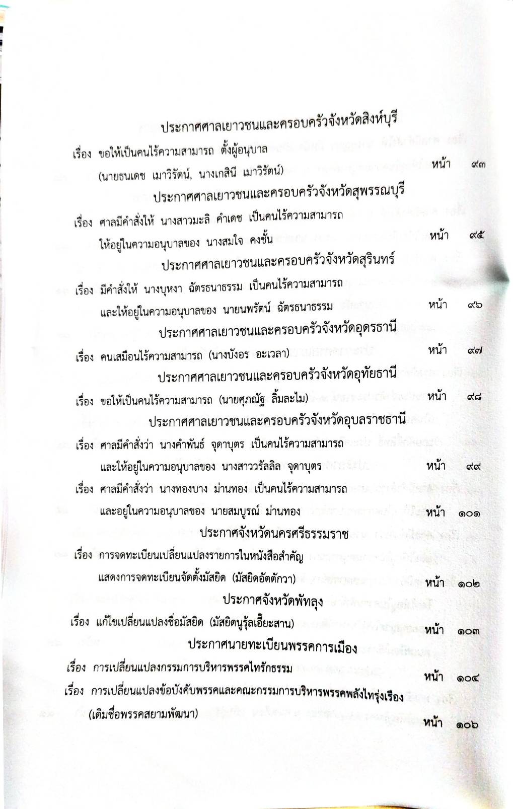 กฎหมายออกใหม่ 56/65 ประกาศกระทรวงการคลัง ฐานะการเงินฯ ประกาศขนส่งทางบก จ.ชัยภูมิ ฉ.57 ประกาศศาลเยาวชนและครอบครัวจังหวัด... สมาคม - มูลนิธิ