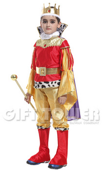 ชุดเจ้าชายแฟนซีเด็ก ชุดกษัตริย์สีทอง ผู้เลอโฉม มั่นคั่งหรือชุดพระราชา Luxurious King มีขนาด S, M, L, XL, 2XL(140-150)