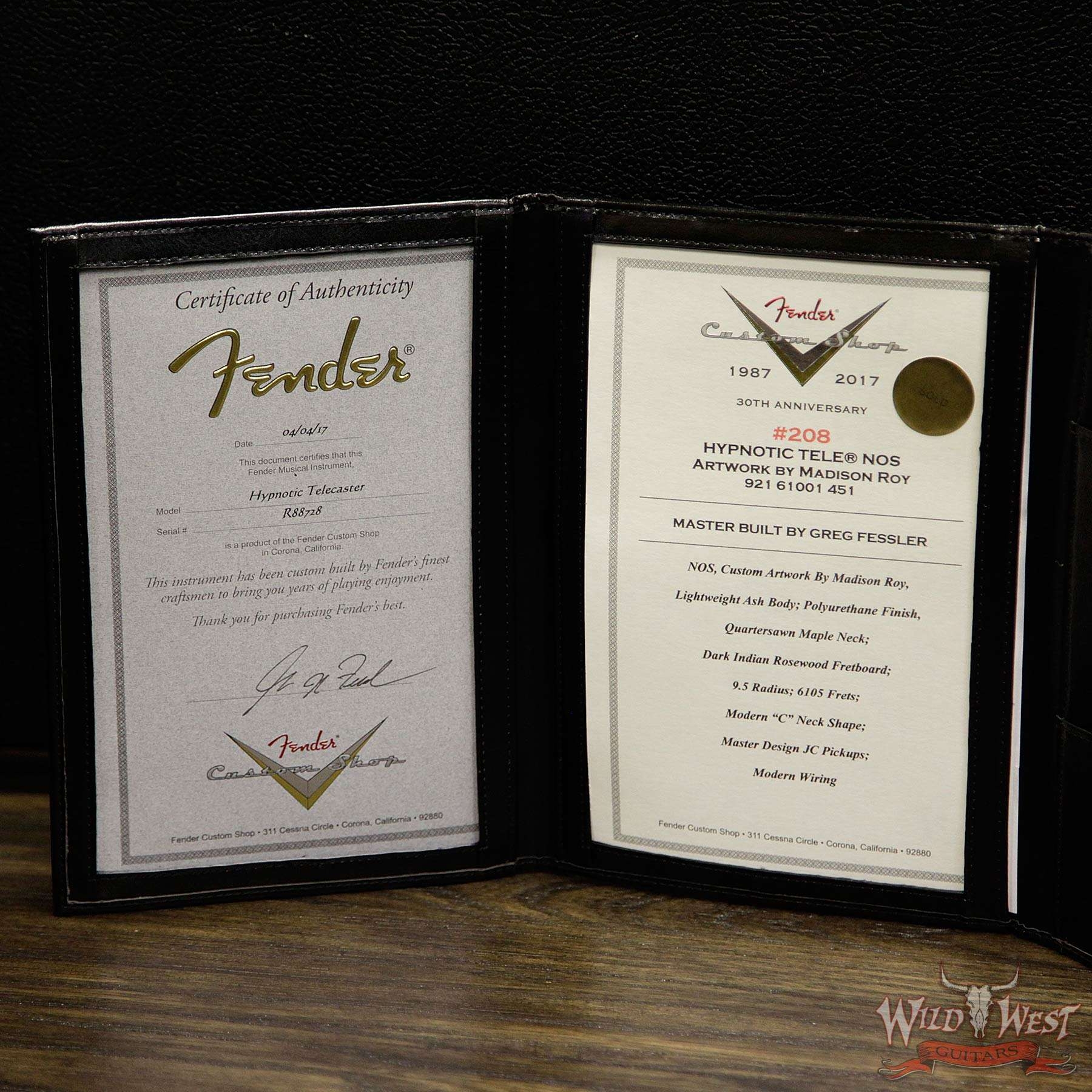 Fender Custom Shop Masterbuilt Greg Fessler Hypnotic Telecaster NOS Artwork By Madison Roy