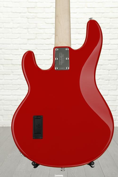 Ernie Ball Music Man StingRay 4H SLO Special - Chili Red with Black Pickguard, Maple Fingerboard