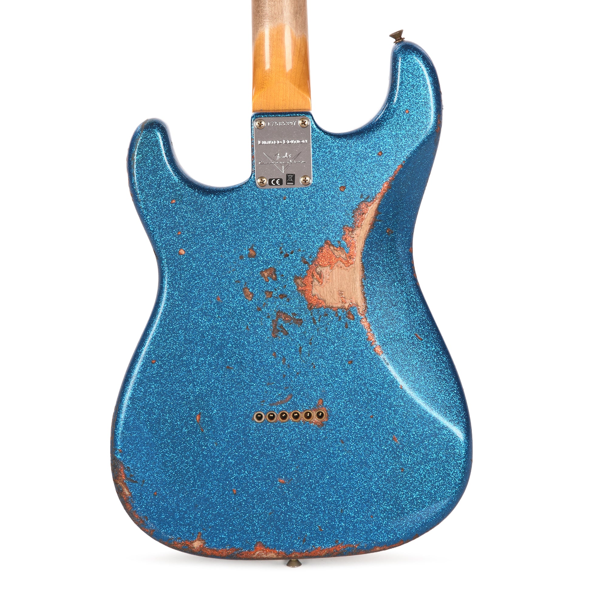 Fender Custom Shop Limited Edition Hotshot Stratocaster Aged Lake Placid Blue Sparkle over Aged Candy Tangerine Sparkle Heavy Relic