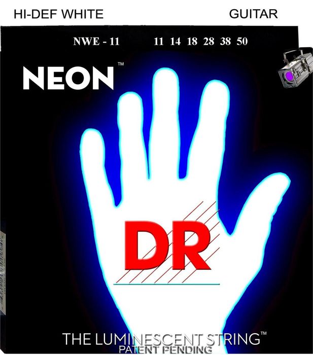 DR Strings K3 NEON Hi-Def White Electric Heavy Guitar Strings