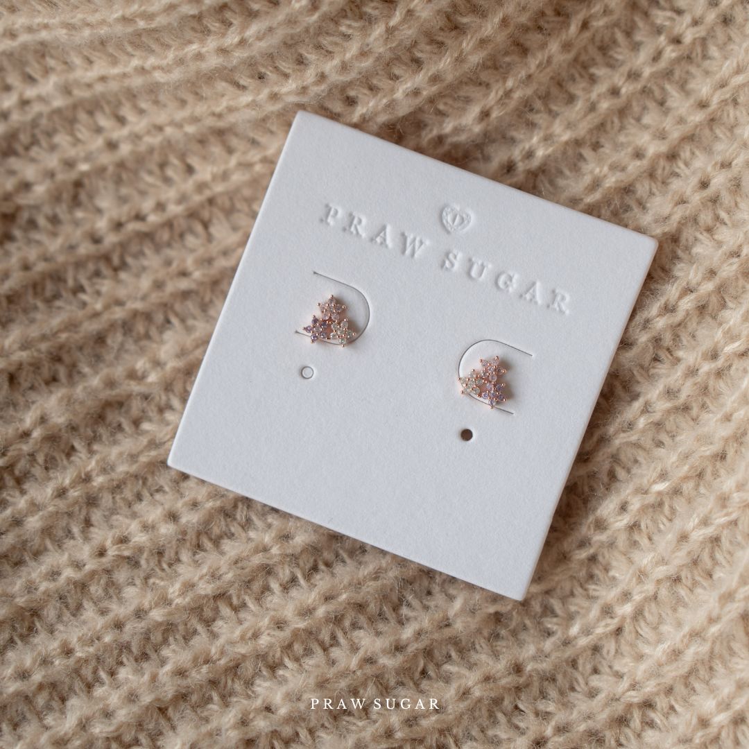 Little Flowers Earrings - ต่างหูดอกไม้ขนาดเล็ก (ก้านต่างหูเงินแท้)