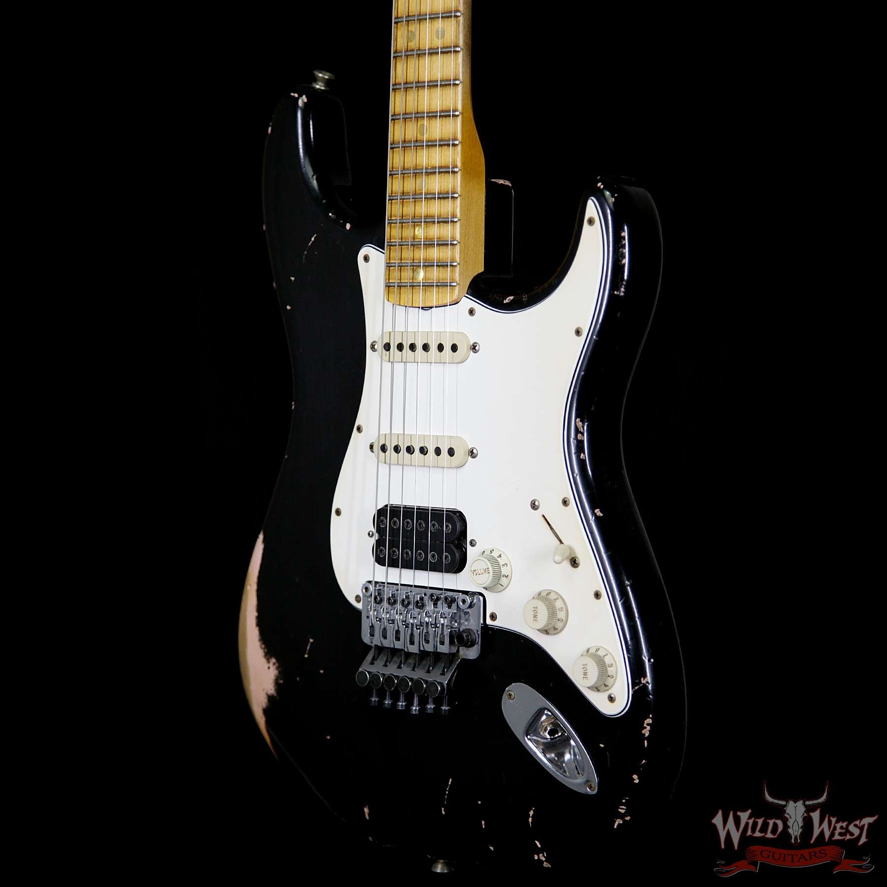 Fender Custom Shop Masterbuilt 1966 Stratocaster Floyd Rose Relic Black Over Shell Pink by John Cruz
