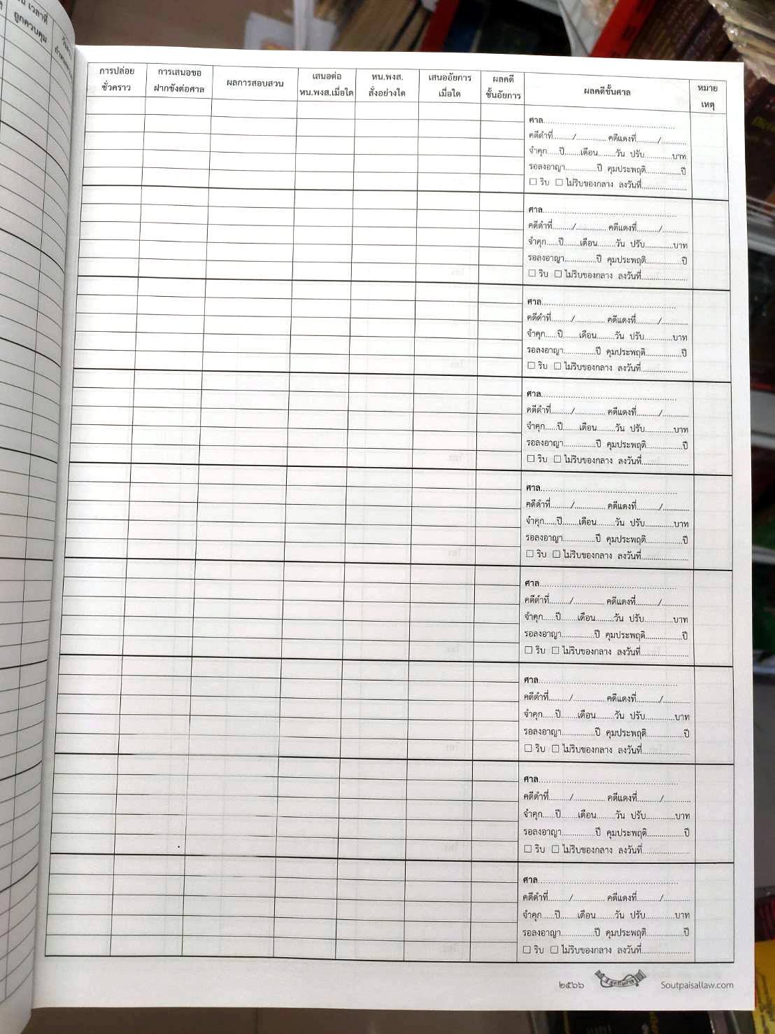 สมุดบันทึกคดีอาญา ของพนักงานสอบสวน ที่ 85 ส 56-76 ออกตามคำสั่ง 419/2556