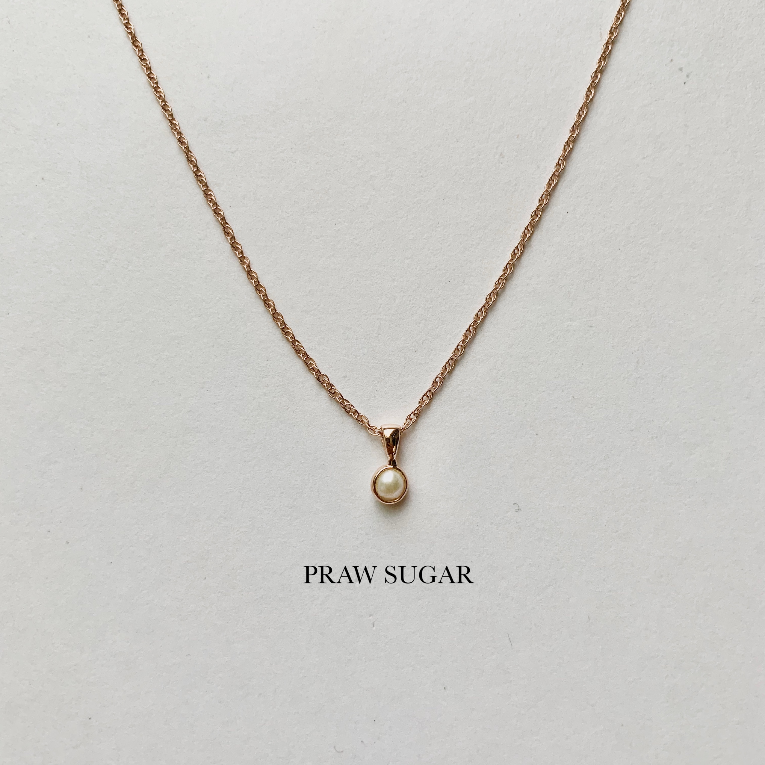 Mini Fresh Water Pearl Necklace - สร้อยคอจี้มุกแท้ขนาดเล็ก 4mm (มุกแท้+สร้อยเงินแท้)