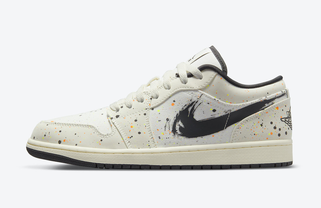 Nike Air Jordan 1 Low Paint Splatter Brushstroke Swoosh