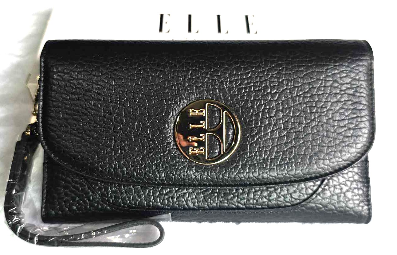 กระเป๋าสตางค์ ELLE ดำ 3 พับ มีหู ใหม่ แท้