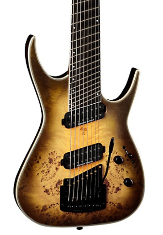 Dean Exile Select 8 MultiScale with Kahler Satin Natural Black Burst