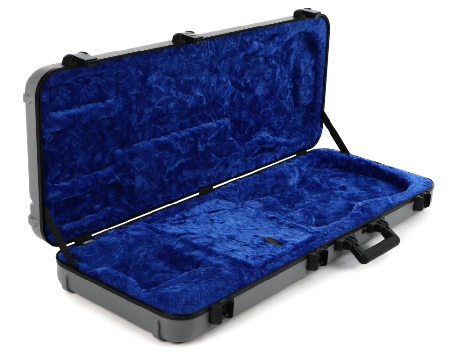 Fender Deluxe Molded Strat/Tele Case - Silver with Blue Interior