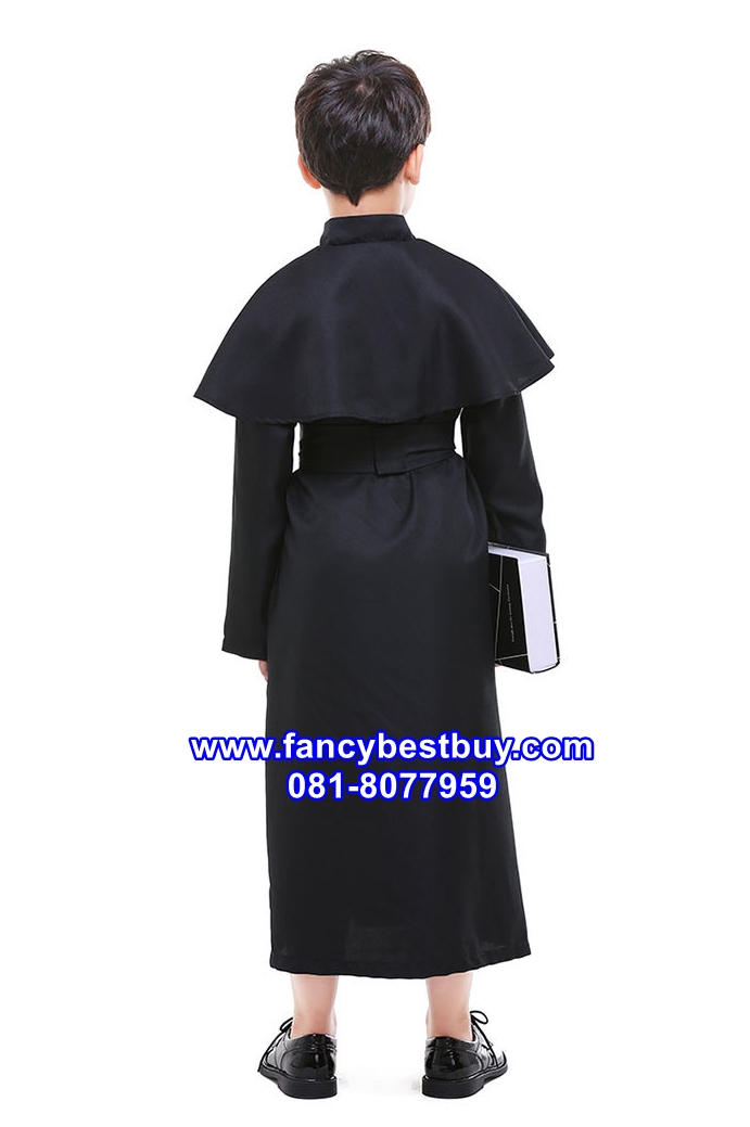 ชุดบาทหลวง ชุดแฟนซีเด็กชาย Father คุณพ่อ มีขนาด S 110-120, M 120-130, L 130-140, XL 140-150