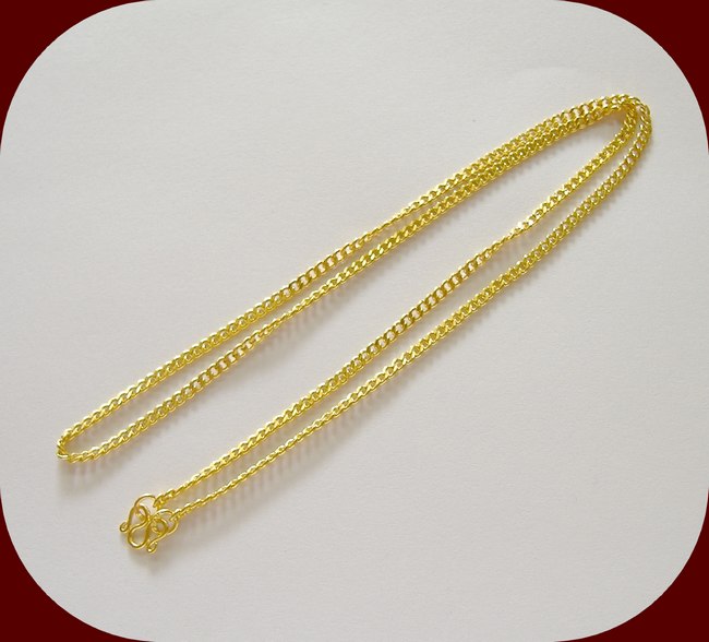 สร้อยคอ ทองแท้ 96.5% ลายโซ่แบน น้ำหนัก 3.8 กรัม