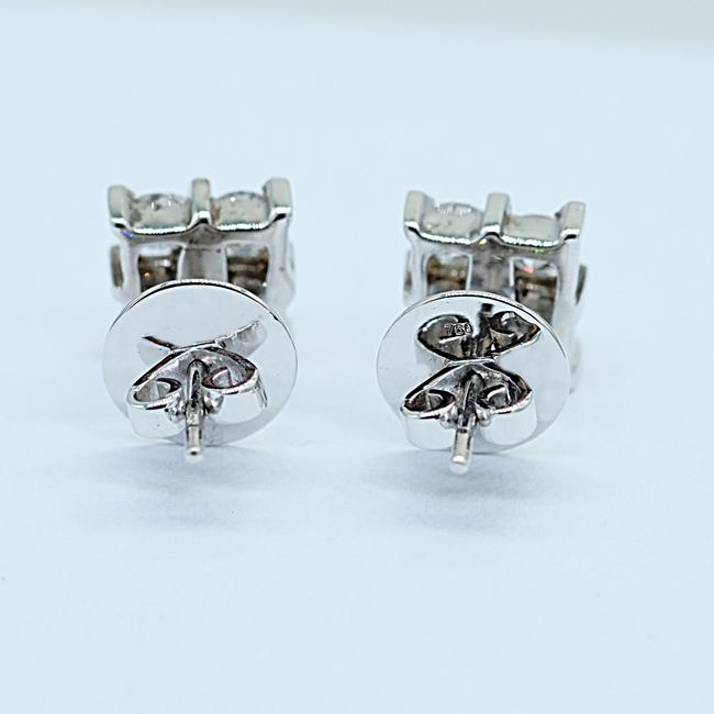 ต่างหูเพชรแท้เม็ดละ25ตัง ประกบข้างละ4เม็ด ตัวเรือนทอง18K ต่างหูหน้าใหญ่