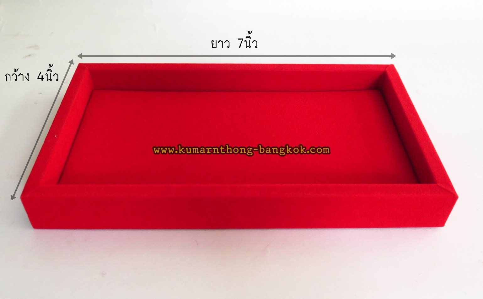 ถาดรองพระ กำมะหยี่ สีแดง แบบเรียบ วางพระ โชว์พระ