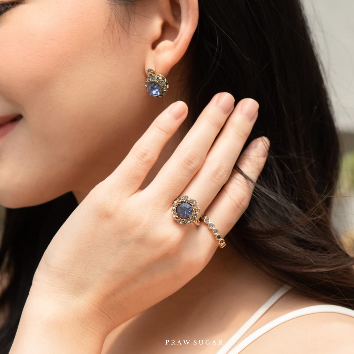 Modern Round Ring - แหวนคริสตัลกลมรอบวง (มี 4 สี)