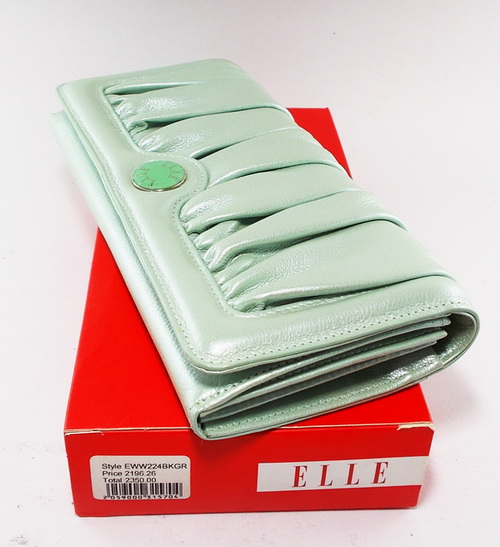 กระเป๋าสตางค์ ELLE เขียวเมทาลิก ใหม่ แท้