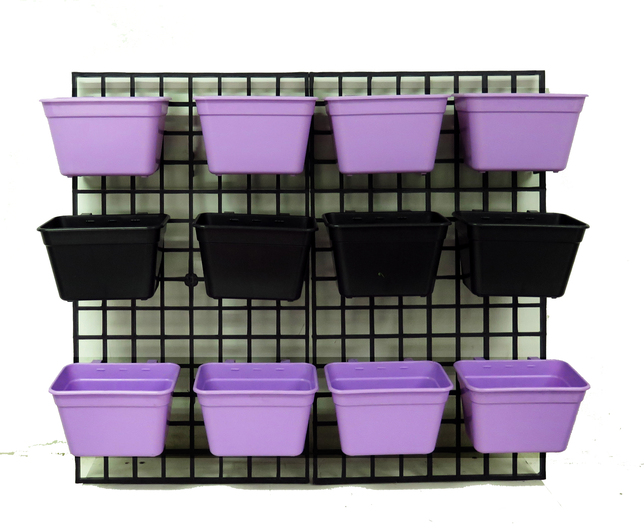 กระถางต้นไม้สวนแนวตั้งเหลี่ยมวางตั้งได้ สีม่วง