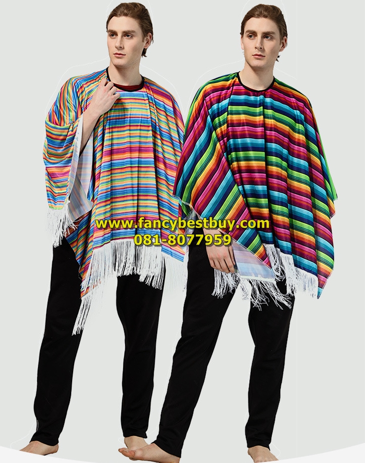 ชุดประจำชาติเม็กซิโก Mexico ชุดแฟนซีผู้ชายขนาดฟรีไซด์ สำหรับ 160-180 ซม.