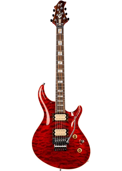 ESP Custom Mystique w/Floyd Rose Tremolo Electric Guitar - See-Thru Red