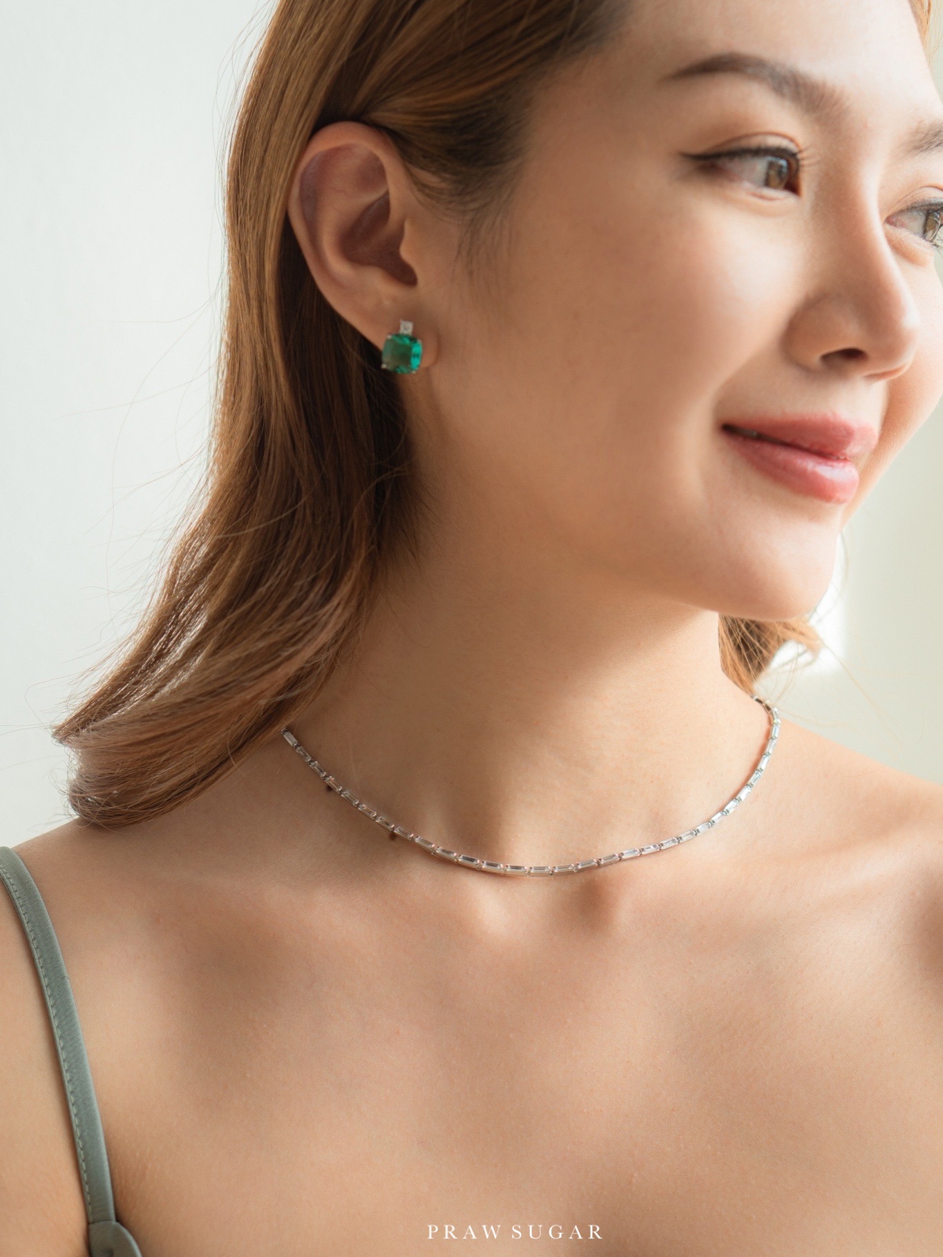 ต่างหูคลาสซี่คริสตัลแบบติดหู - Classy Crystal Stud Earrings (มี 9 สี) (ก้านเป็นเงินแท้) **มีสีใหม่