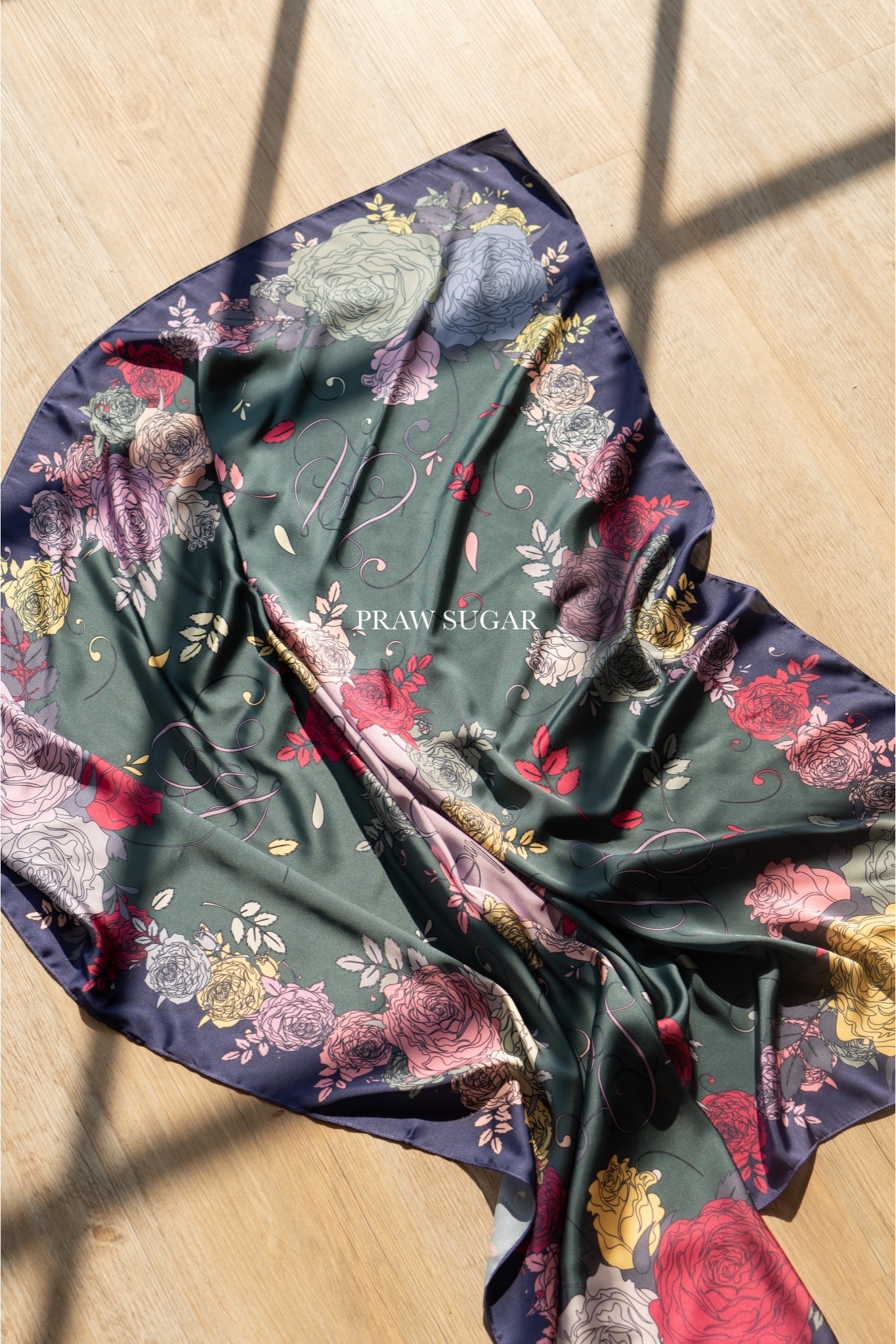 The Rose Thai Color Scarf - ผ้าพันคอลายดอกกุหลาบคอลเล็คชั่นสีไทยโบราณ (มี 8 สี)