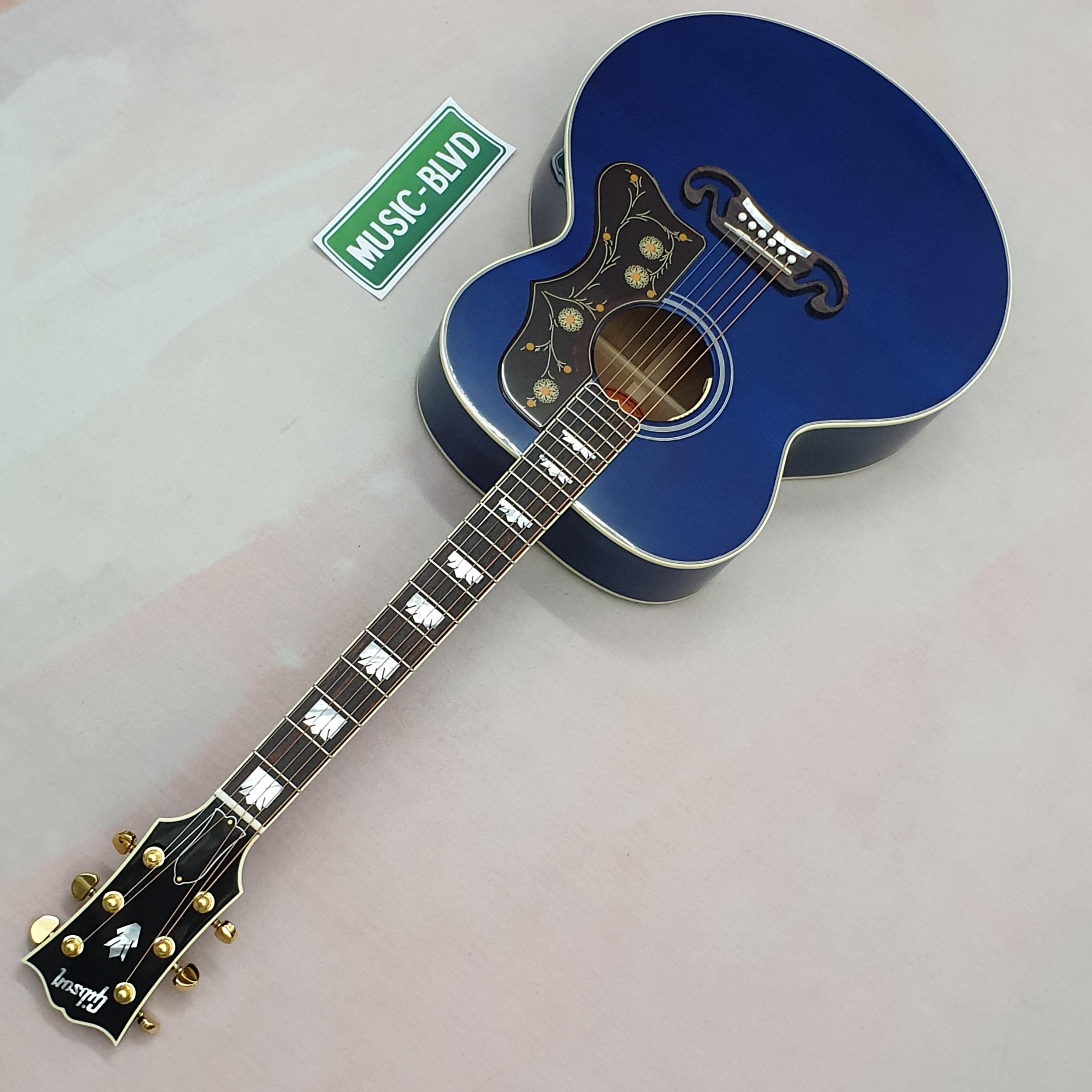 Gibson Acoustic SJ-200 Quilt Acoustic-electric Guitar - Viper Blue