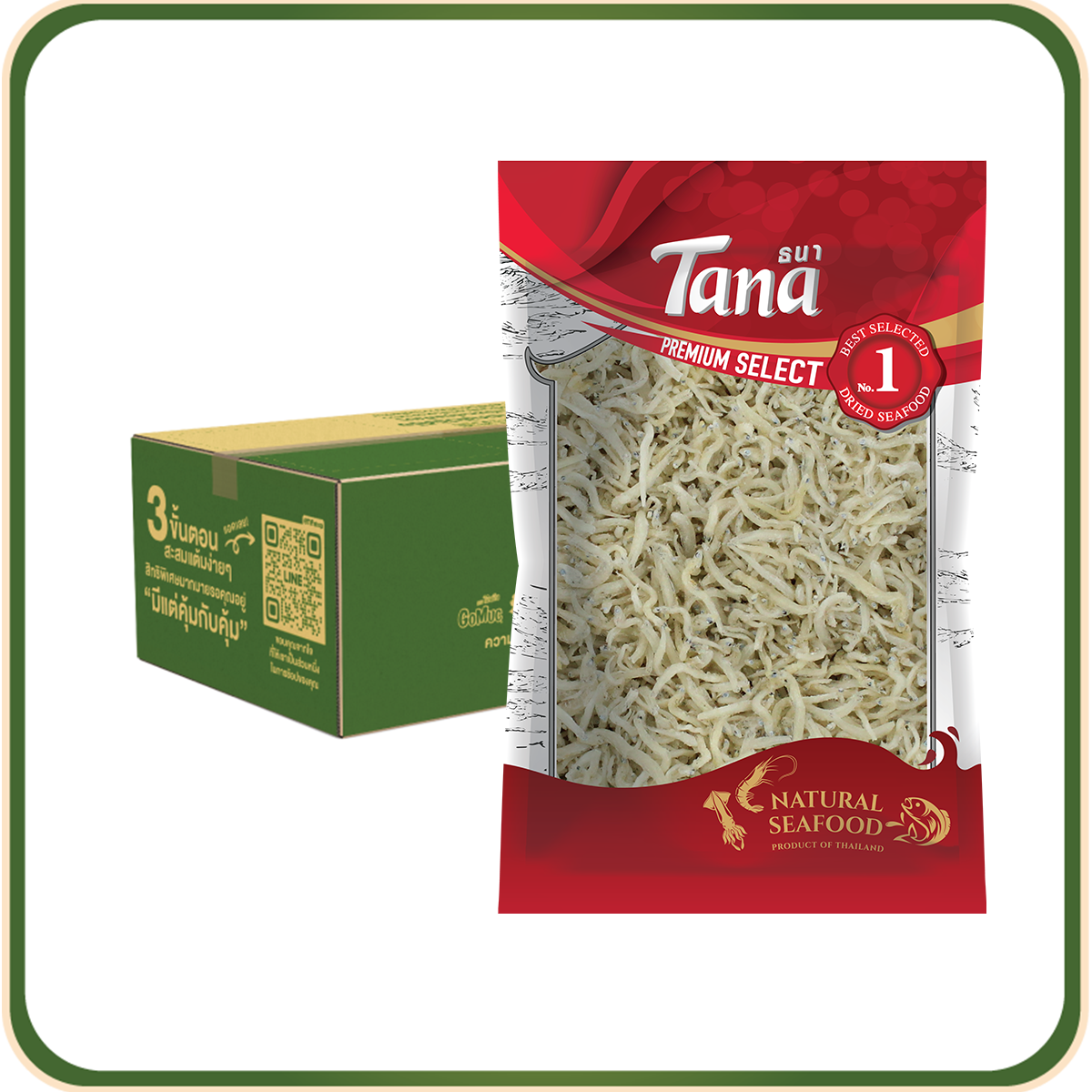 [ขายยกลัง 12 ซอง] Tana ธนา พรีเมี่ยม ปลาข้าวสารแห้ง AA 100 กรัม Dried Chirimen