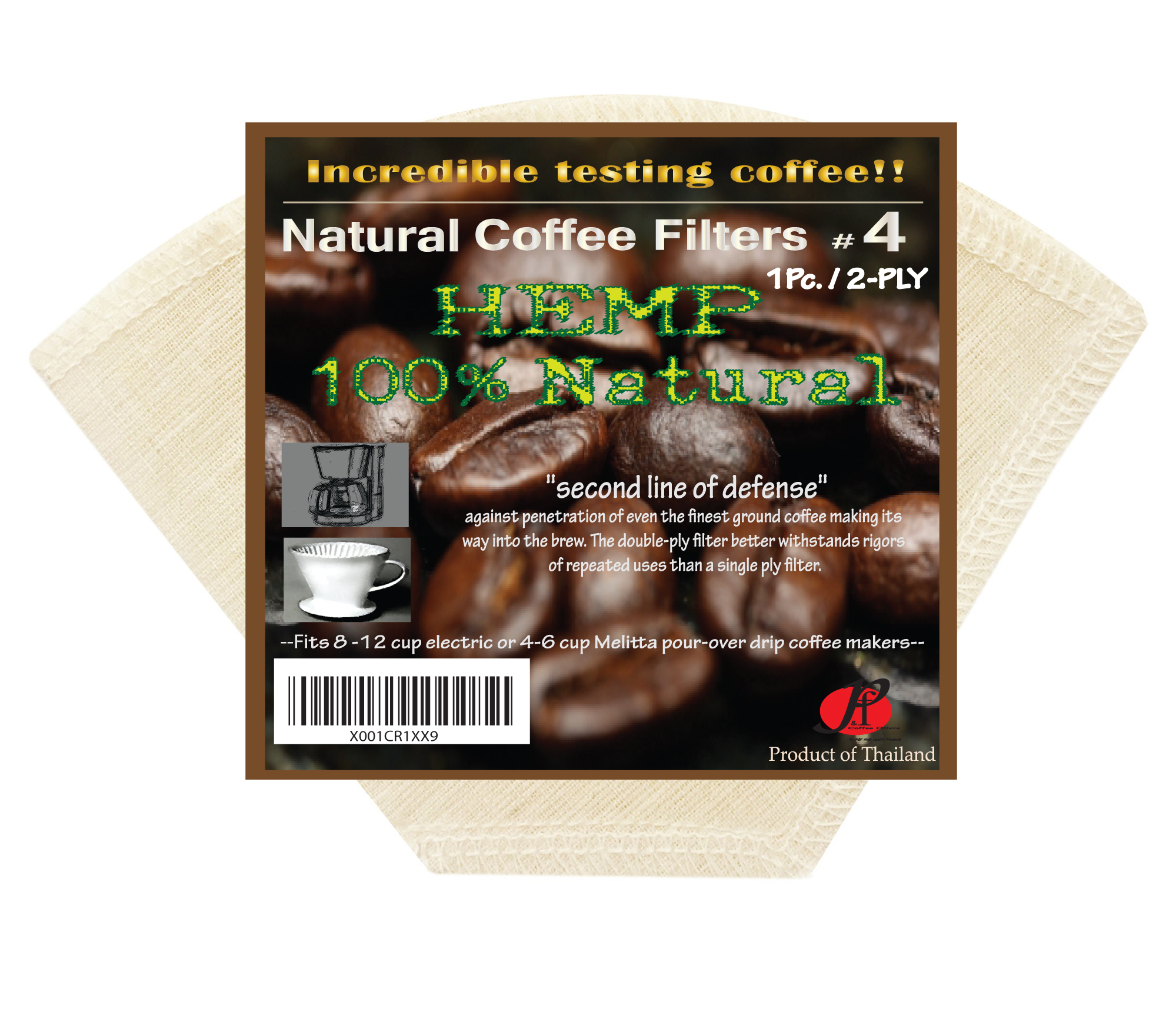 ที่กรองกาแฟดริป-สด #4 แบบ 2 ชั้น สำหรับแก้วกาแฟดริป Melitta, เครื่องชงกาแฟไฟฟ้า ที่ใช้กรองแบบตูดตัด