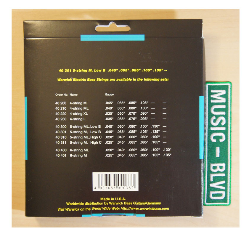 Warwick Black Label Stainless Medium 5-String Bass Strings