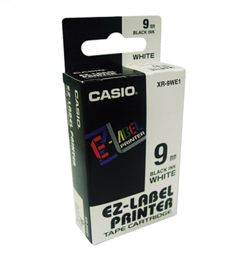 เทปพิมพ์อักษร XR-9 WE1 9 มม. ขาว คาสิโอ
