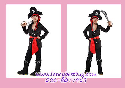ชุดแฟนซีเด็กเจ้าชายโจรสลัด Caribbean Pirate มีขนาด L