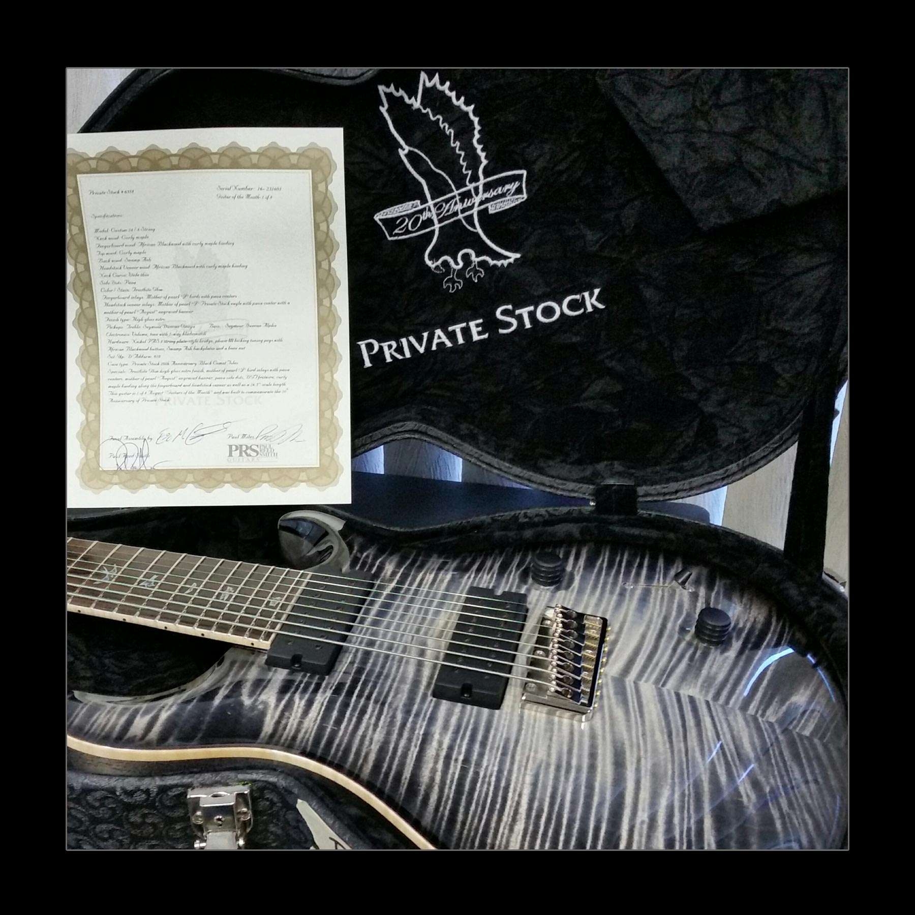 PRS August Guitar Of The Month Holcomb Custom 24 8-String Frostbite Glow (1 of 8 For The World)