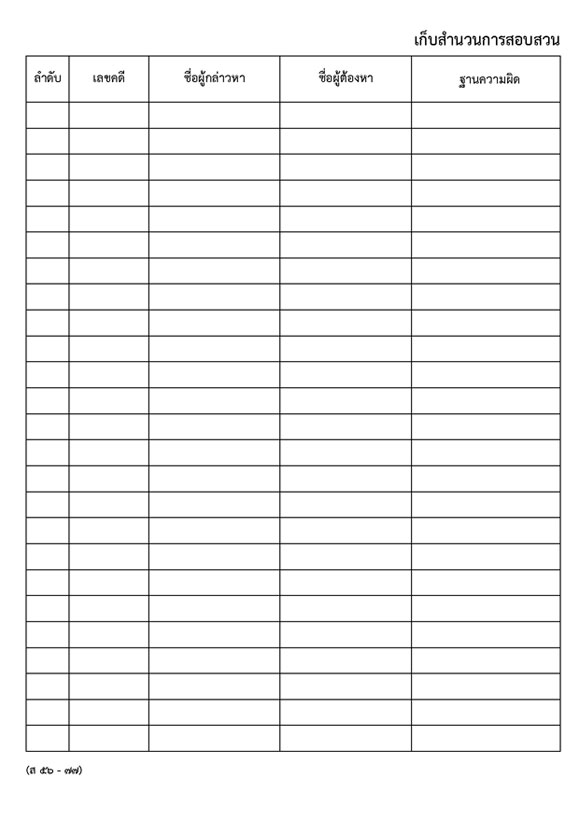 สมุดเก็บสำนวนการสอบสวนที่พนักงานอัยการไม่รับไว้พิจารณา (ส56-77)