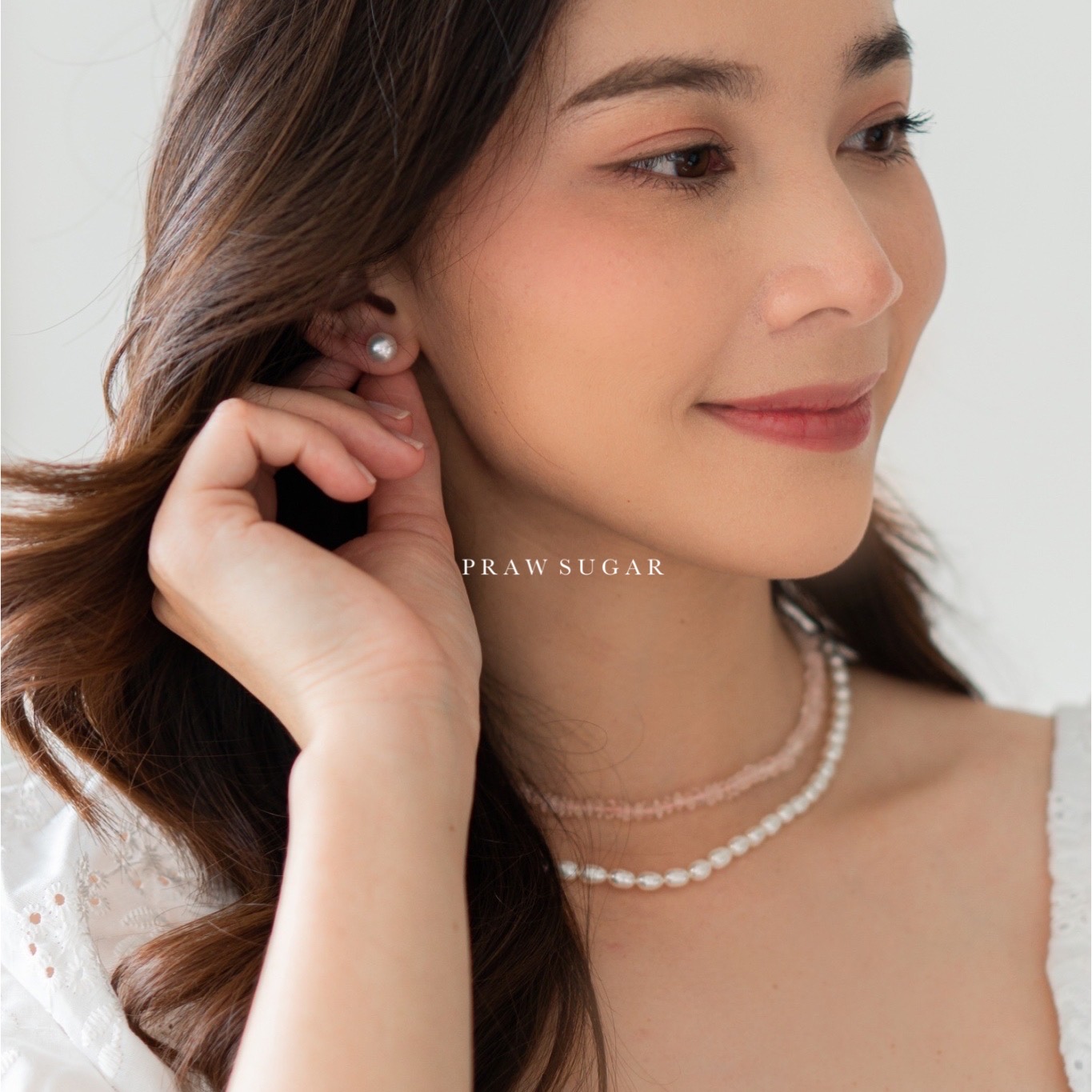 ต่างหูมุกแท้ทรงรีกลม - Button Shape Fresh Water Pearl Earrings (มี 3 สี) (ไข่มุกแท้-ก้านต่างหูเงินแท้)