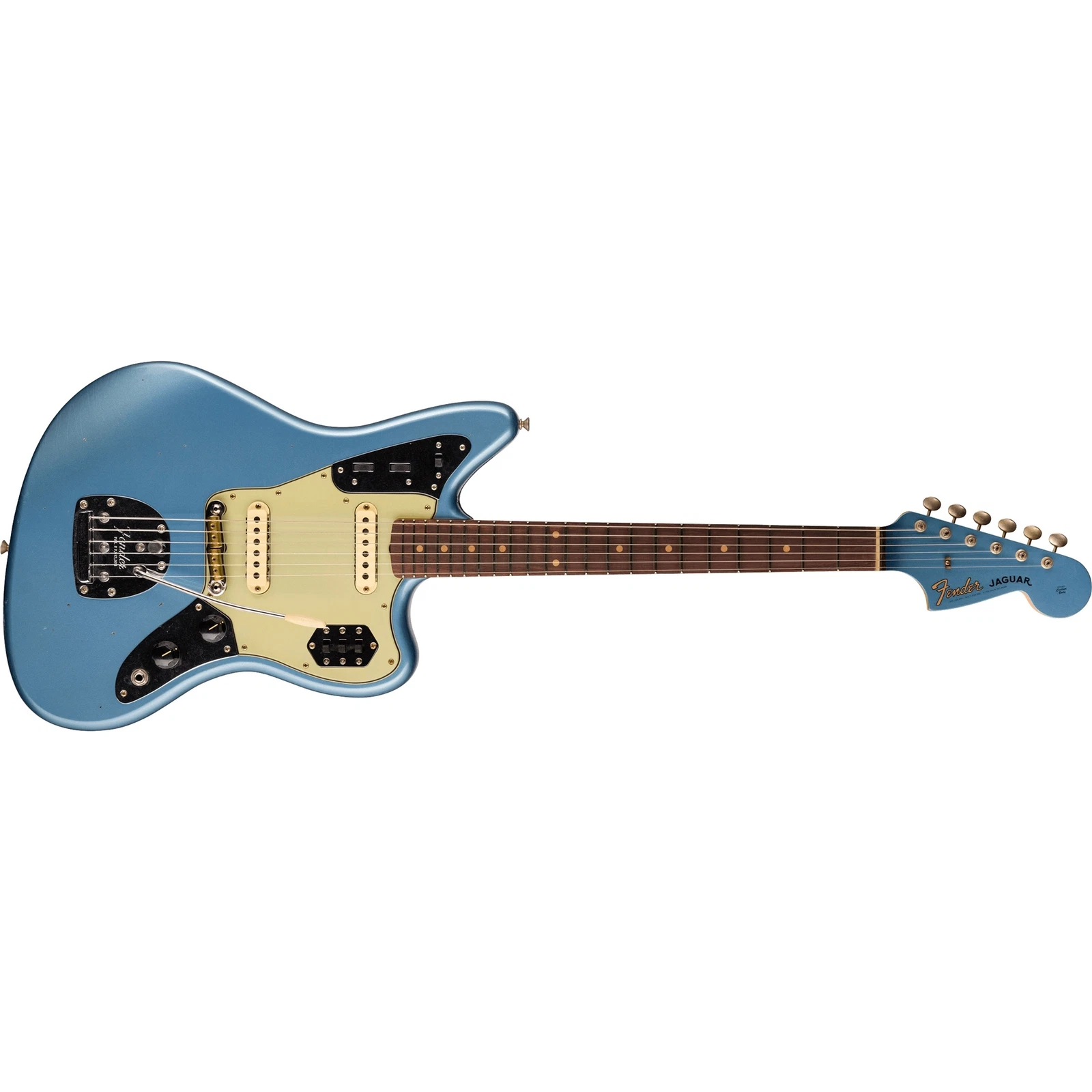 Fender Custom Shop 1964 Jaguar Journeyman Relic Electric Guitar - Faded Aged Lake Placid Blue