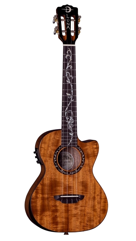 Luna UKE VINEYARD KOA T Uke Vineyard Koa Bevel Tenor Ukulele w/ Preamp