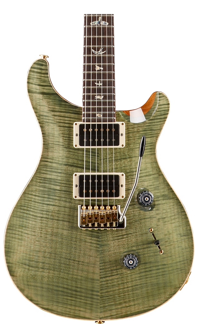 PRS Custom 24 10-Top Electric Guitar Trampas Green