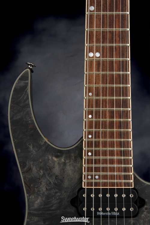 Ibanez RG Premium Sweetwater USA Exclusive - Transparent Black Flat, Buckeye Burl
