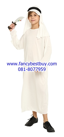 ชุดเด็กเลี้ยงแกะ Shepherd หรือ ชุดประจำชาติอาหรับ Arabic Costume (ผ้าขาวโปร่ง ตอนใส่แนะนำให้ใส่ชุดด้านในอีกชั้น) M 110-120, L 120-130, XL 130-140