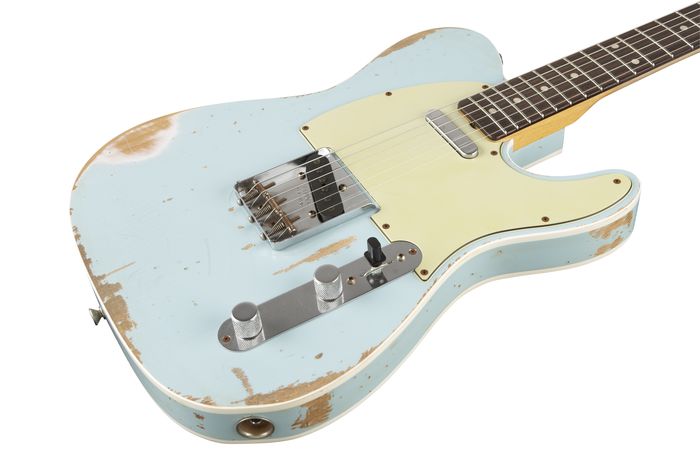 Fender Custom Shop Master Built By Dennis Galuszka 1960 Heavy Relic Telecaster Electric Guitar Sonic Blue