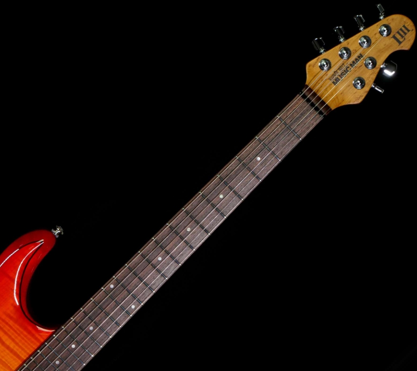 ERNIE BALL MUSIC MAN STEVE LUKATHER LUKE III HH FLAME MAPLE TOP ROASTED BIRDSEYE MAPLE NECK CHERRY BURST