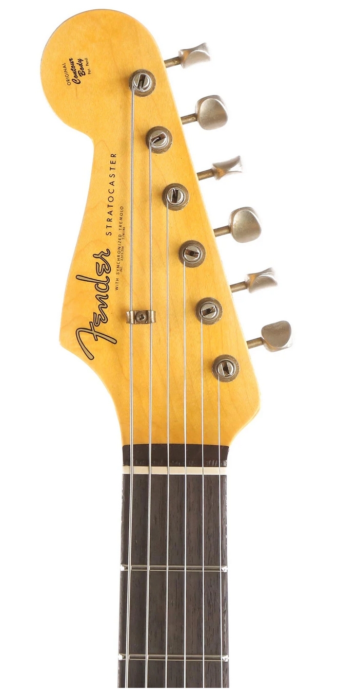 Fender Custom Shop 1962 Stratocaster Heavy Relic Fiesta Red over 3-Tone Sunburst Reverse Headstock