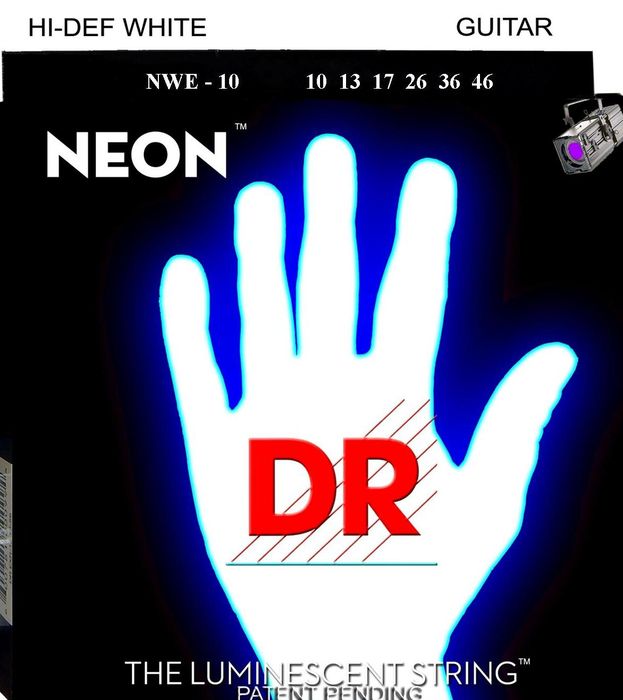 DR Strings K3 NEON Hi-Def White Electric Medium Guitar Strings