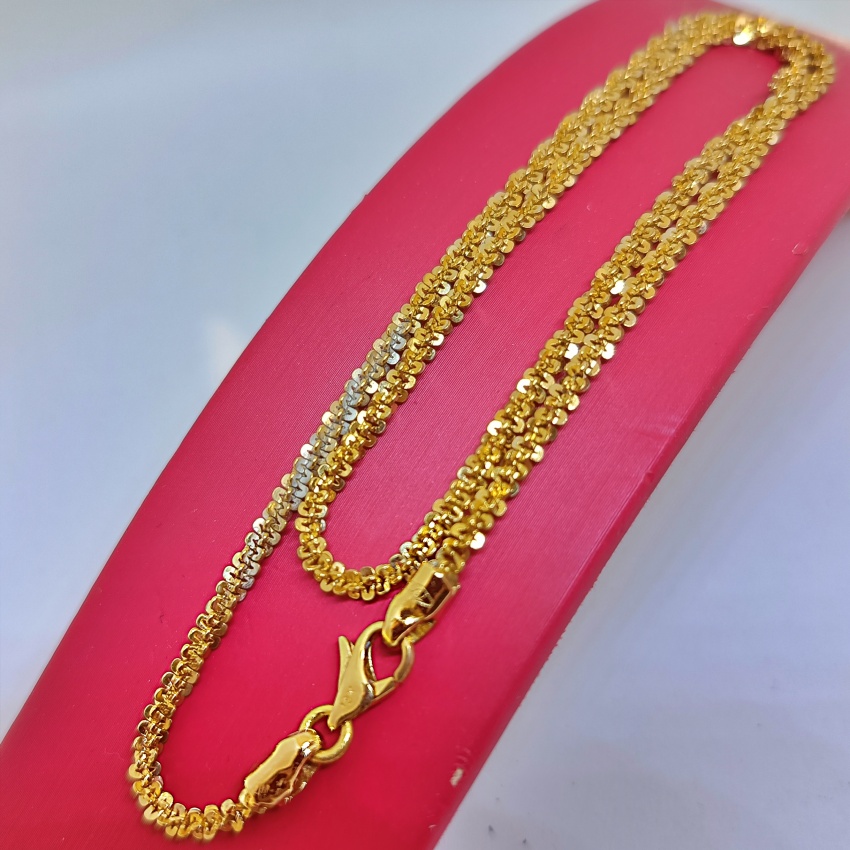 สร้อยคอ ทองอิตาลี่ ลวดลาย2กษัตริย์ เล่นไฟ ระยิบ ระยับ สำหรับสุภาพสตรี