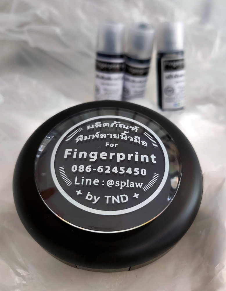 ตลับหมึกพิมพ์ลายนิ้วมือ ขนาด 7.5 เซนติเมตร ตลับฝาพับ แบบกลม