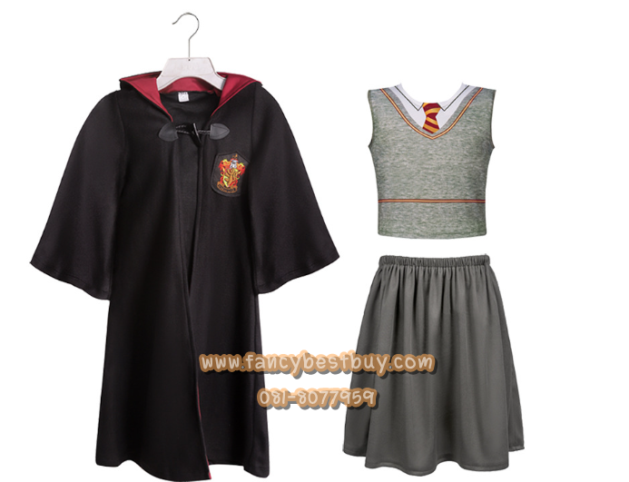 Harry Potter ชุดแฟนซีฮาโลวีน ชุดพ่อมด ชุดแฟนซีพ่อมดเด็กหญิง 3 มีขนาด M110-120, L 120-130, XL 130-140