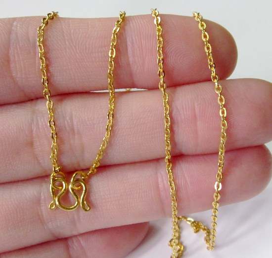 สร้อยคอ ทองแท้ 96.5% ลายโซ่ฝรั่งเศส - น้ำหนัก 3.8 กรัม