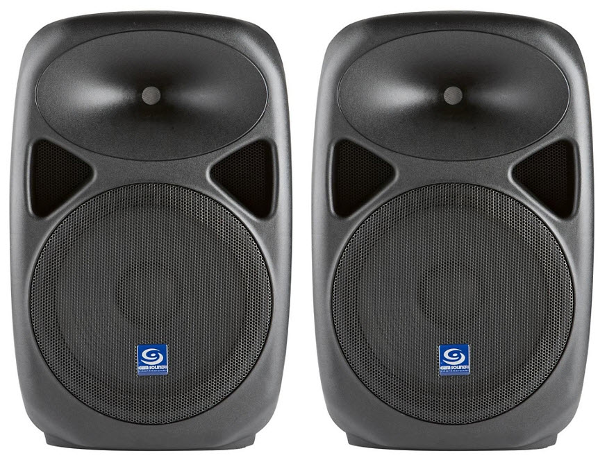 Gem Sound PXB120USB 12 Powered Speakers Pair with USB/SD Media Player