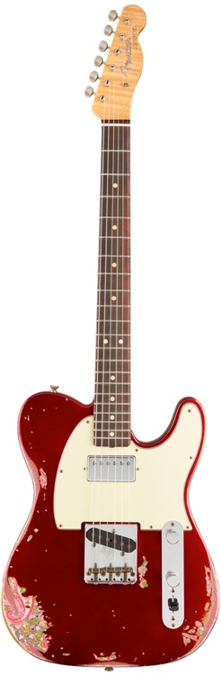 Fender Custom Shop Limited Edition Heavy Relic H/S Tele - Aged Candy Apple Red over Pink Paisley